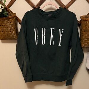 Obey Dark Green Crewneck Sweater